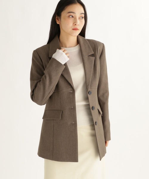 studio CLIP（スタディオクリップ）の「【daily CLIP】ペプラムジャケット（テーラードジャケット・レディース・ネイビー/カーキ・LARGE/MEDIUM）」の3枚目の写真