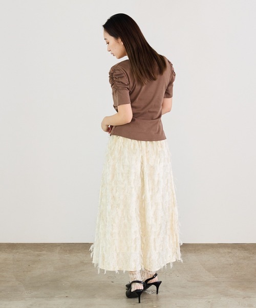 Siel(シエル)の「フロントボタン 袖ギャザーカットソー(Tシャツ/カットソー・レディース・グレー/ブラック/ホワイト/ブラウン・FREE)」の22枚目の写真