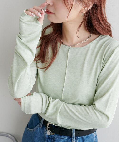 DISCOAT(ディスコート)の「【WEB限定】メランジシアーロンT(Tシャツ/カットソー・レディース・ブルー系その他/ミント/モカ/アイボリー・MEDIUM)」の4枚目の写真