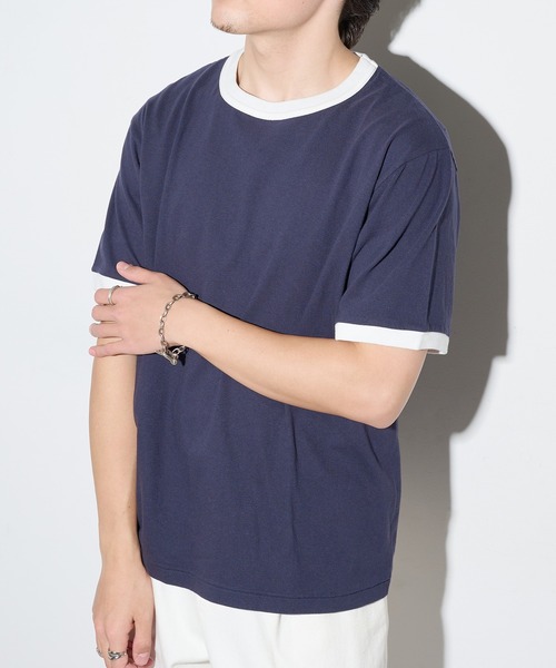 Healthknit(ヘルスニット)の「【Healthknit】26SS TOMPKINS Jersey Ringer Crewneck S/S 217※(Tシャツ/カットソー・メンズ・ネイビー/ホワイト/ブラック/ヘザーグレー・M/L/XL)」の7枚目の写真