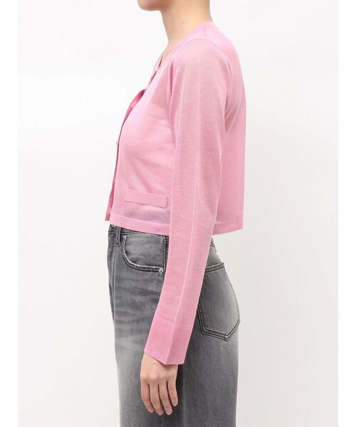 LAGUNAMOON（ラグナムーン）の「メタルボタンシアーニットカーディガン（カーディガン/ボレロ・レディース・グレー/ライトブルー/ピンク/ホワイト・FREE）」の5枚目の写真