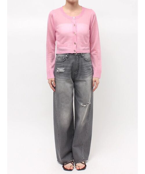 LAGUNAMOON（ラグナムーン）の「メタルボタンシアーニットカーディガン（カーディガン/ボレロ・レディース・グレー/ライトブルー/ピンク/ホワイト・FREE）」の11枚目の写真