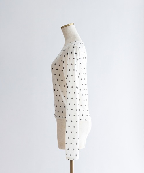 EN NEUME（エンノイム）の「Sheer Dotted Crewneck Long Tee（Tシャツ/カットソー・レディース・オフホワイト/グレー・FREE）」の14枚目の写真