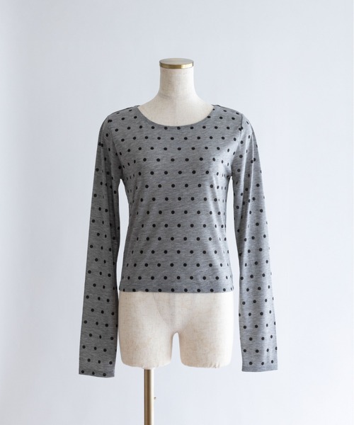 EN NEUME（エンノイム）の「Sheer Dotted Crewneck Long Tee（Tシャツ/カットソー・レディース・オフホワイト/グレー・FREE）」の16枚目の写真
