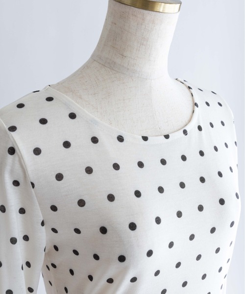 EN NEUME（エンノイム）の「Sheer Dotted Crewneck Long Tee（Tシャツ/カットソー・レディース・オフホワイト/グレー・FREE）」の17枚目の写真