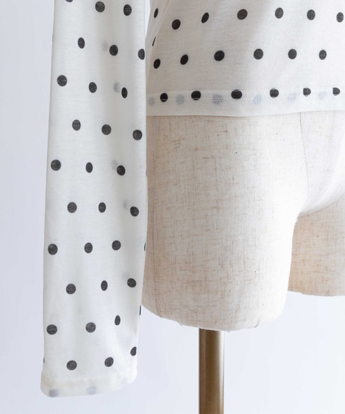 EN NEUME（エンノイム）の「Sheer Dotted Crewneck Long Tee（Tシャツ/カットソー・レディース・オフホワイト/グレー・FREE）」の18枚目の写真