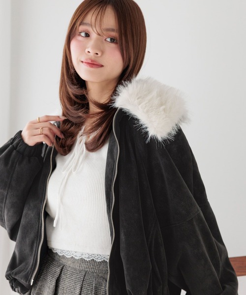Heather(ヘザー)の「2WAYレーストリムニット 659937(ニット/セーター・レディース・アイボリー/ブラック/グレー/ブラック系/グレー系/ホワイト系・FREE)」の11枚目の写真