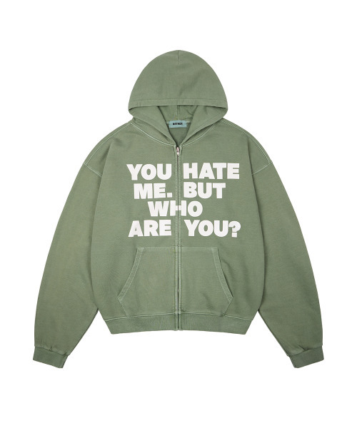 WHO ARE YOU худи на молнии хаки