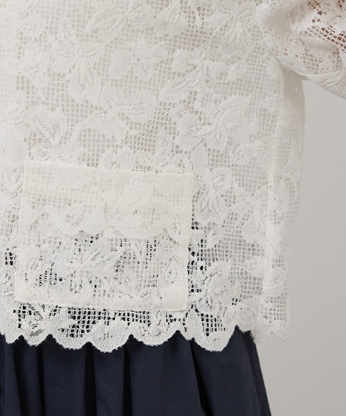 SALON adam et rope'（サロン アダム エ ロペ）の「スカラップレースクロップドシャツジャケット（その他アウター・レディース・ダークブラウン/ホワイト・FREE）」の22枚目の写真