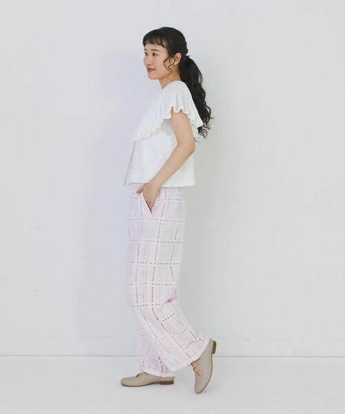 conges payes ADIEU TRISTESSE（コンジェ ペイエ アデュートリステス）の「モスリンハンドタックカラージレ（ベスト・レディース・オフホワイト/ブラック・38）」の11枚目の写真