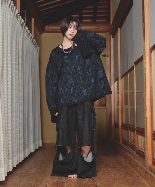 狐独(コドク)の「2wayフレアスリーブロンT(Tシャツ/カットソー・メンズ・ブラック/ダークブルー・LARGE/MEDIUM)」の21枚目の写真