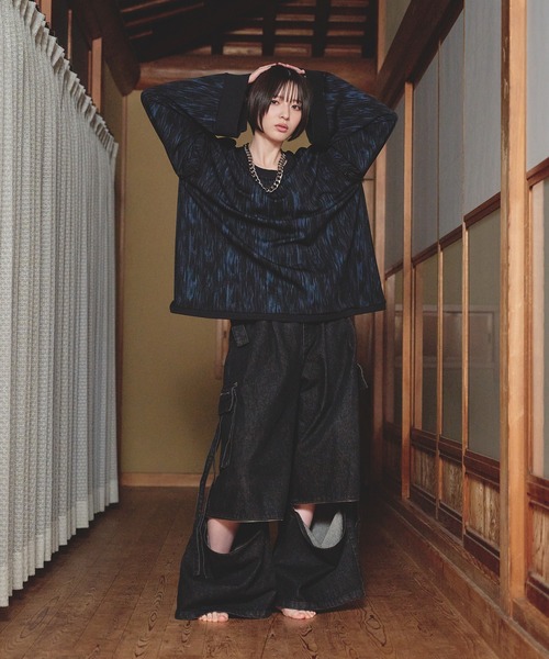 狐独(コドク)の「2wayフレアスリーブロンT(Tシャツ/カットソー・メンズ・ブラック/ダークブルー・LARGE/MEDIUM)」の22枚目の写真