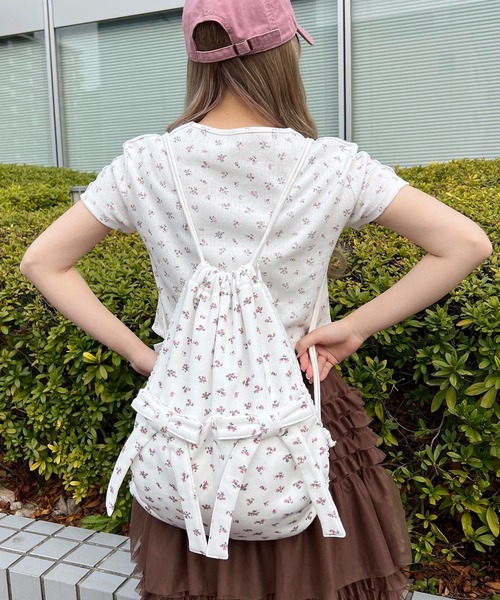 WC(ダブル シー)の「ダブルリボンナップサック(バックパック/リュック・レディース・ピンク系その他/グレー・FREE)」の9枚目の写真