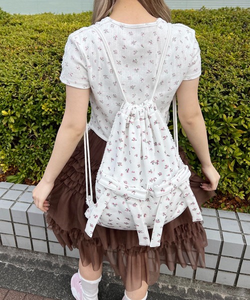 WC(ダブル シー)の「ダブルリボンナップサック(バックパック/リュック・レディース・ピンク系その他/グレー・FREE)」の10枚目の写真