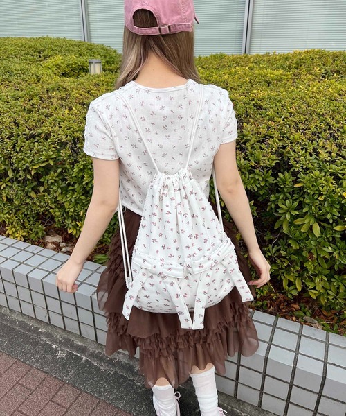 WC(ダブル シー)の「ダブルリボンナップサック(バックパック/リュック・レディース・ピンク系その他/グレー・FREE)」の11枚目の写真