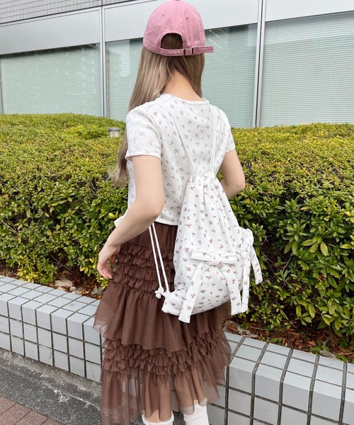 WC(ダブル シー)の「ダブルリボンナップサック(バックパック/リュック・レディース・ピンク系その他/グレー・FREE)」の12枚目の写真
