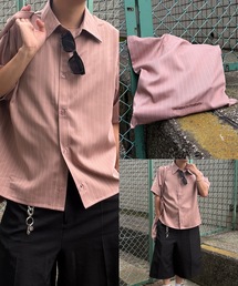 UNDERSTATEMENTs（アンダーステイトメント）の「【ユニセックス】2setトートバッグ付きショート丈ベーシックシャツ/ストライプ&チェック（シャツ/ブラウス）」