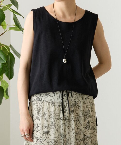 BEARDSLEY(ビアズリー)の「コットンスラブタンクトップ(キャミソール・レディース・ネイビー/モカ/ホワイト/ブラック/オレンジ/ベージュ・FREE)」の2枚目の写真