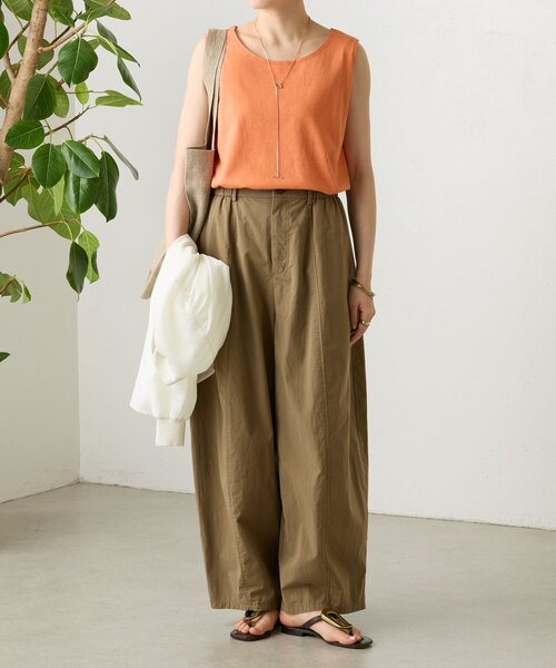 BEARDSLEY(ビアズリー)の「コットンスラブタンクトップ(キャミソール・レディース・ネイビー/モカ/ホワイト/ブラック/オレンジ/ベージュ・FREE)」の11枚目の写真