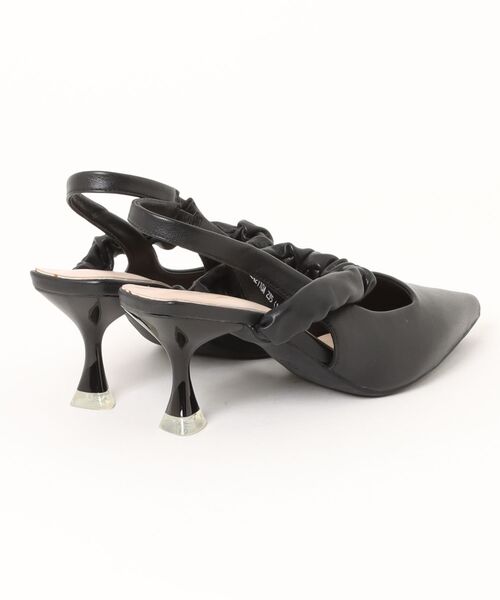 VIBGYOR（ヴィブジョー）の「【DUSTO】レディース ギャザーストラップ付き ミュールパンプス(MA)（パンプス・レディース・ベージュ/ブラック・24/23.5/23/22）」の3枚目の写真