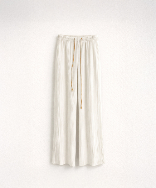 320SHOWROOM(320ショールーム)の「Contrast Drawstring Pleated Pants Ivory(その他パンツ・レディース・アイボリー・FREE)」の3枚目の写真