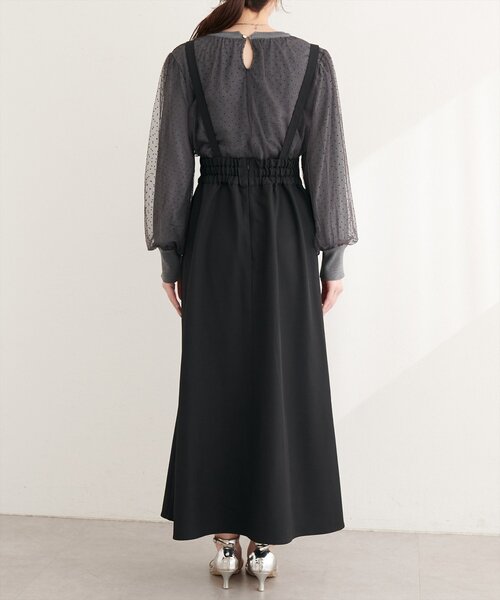 natural couture（ナチュラルクチュール）の「ドット釦デザイン２WAYスカート（スカート・レディース・チャコールグレー/アイボリー/ブラック/サックスブルー・FREE）」の22枚目の写真