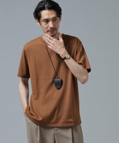 NANO universe(ナノユニバース)の「Anti Soaked(R) 汗染み防止 ライトウェイト 5.6oz ミドルシルエットTシャツ(Tシャツ/カットソー・メンズ・レッド系その他2/スモークピンク/サックスブルー/ホワイト/ボルドー/チャコール・S/M/L)」の6枚目の写真