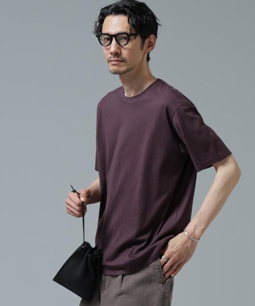 NANO universe(ナノユニバース)の「Anti Soaked(R) 汗染み防止 ライトウェイト 5.6oz ミドルシルエットTシャツ(Tシャツ/カットソー・メンズ・レッド系その他2/スモークピンク/サックスブルー/ホワイト/ボルドー/チャコール・S/M/L)」の5枚目の写真