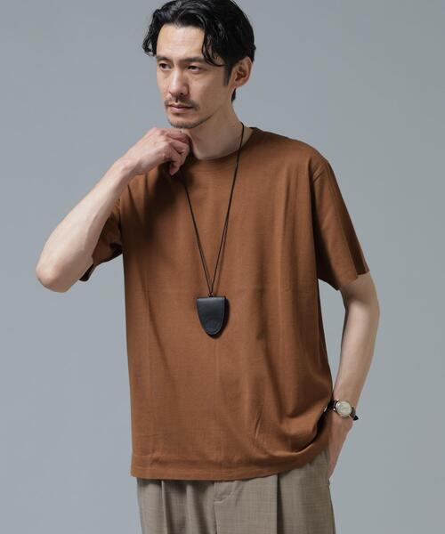 NANO universe(ナノユニバース)の「Anti Soaked(R) 汗染み防止 ライトウェイト 5.6oz ミドルシルエットTシャツ(Tシャツ/カットソー・メンズ・レッド系その他2/スモークピンク/サックスブルー/ホワイト/ボルドー/チャコール・S/M/L)」の11枚目の写真