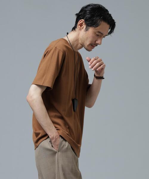 NANO universe(ナノユニバース)の「Anti Soaked(R) 汗染み防止 ライトウェイト 5.6oz ミドルシルエットTシャツ(Tシャツ/カットソー・メンズ・レッド系その他2/スモークピンク/サックスブルー/ホワイト/ボルドー/チャコール・S/M/L)」の12枚目の写真