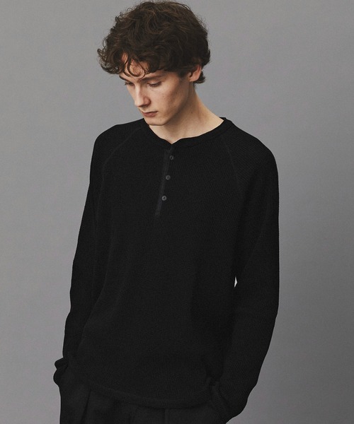 PUBLIC TOKYO（パブリックトウキョウ）の「サーマルヘンリーネックTEE（Tシャツ/カットソー・メンズ・ブラック/イエロー/グレー・1/2）」の2枚目の写真