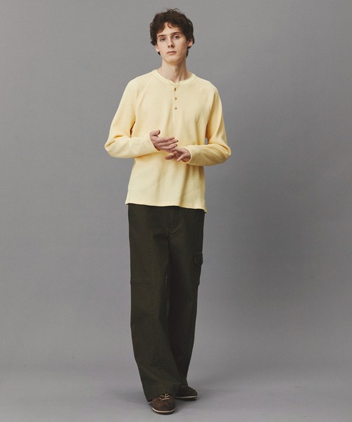 PUBLIC TOKYO(パブリックトウキョウ)の「【再入荷なし】サーマルヘンリーネックTEE /ロンT/春服/ウォッシャブル/コットン100%/トレンド(Tシャツ/カットソー・メンズ・ブラック/イエロー/グレー・1/2)」の10枚目の写真
