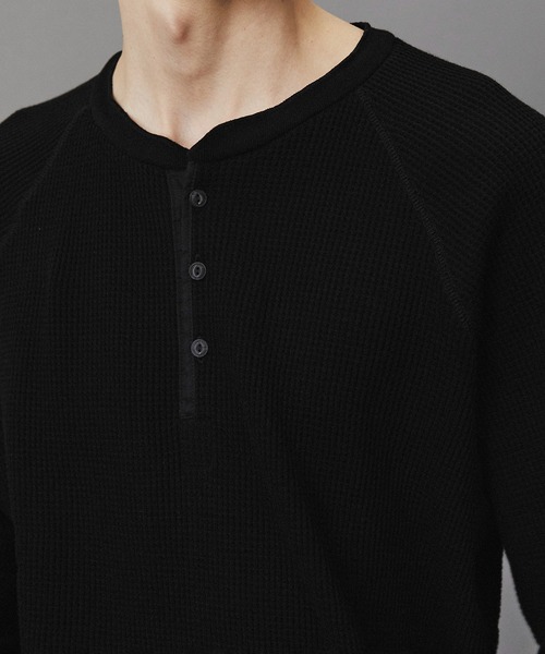 PUBLIC TOKYO（パブリックトウキョウ）の「サーマルヘンリーネックTEE（Tシャツ/カットソー・メンズ・ブラック/イエロー/グレー・1/2）」の5枚目の写真