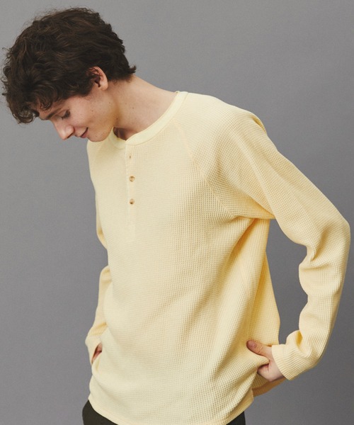 PUBLIC TOKYO（パブリックトウキョウ）の「サーマルヘンリーネックTEE（Tシャツ/カットソー・メンズ・ブラック/イエロー/グレー・1/2）」の16枚目の写真