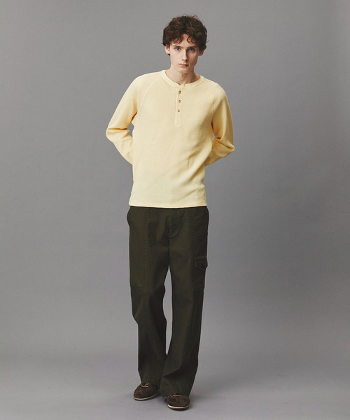 PUBLIC TOKYO(パブリックトウキョウ)の「【再入荷なし】サーマルヘンリーネックTEE /ロンT/春服/ウォッシャブル/コットン100%/トレンド(Tシャツ/カットソー・メンズ・ブラック/イエロー/グレー・1/2)」の12枚目の写真