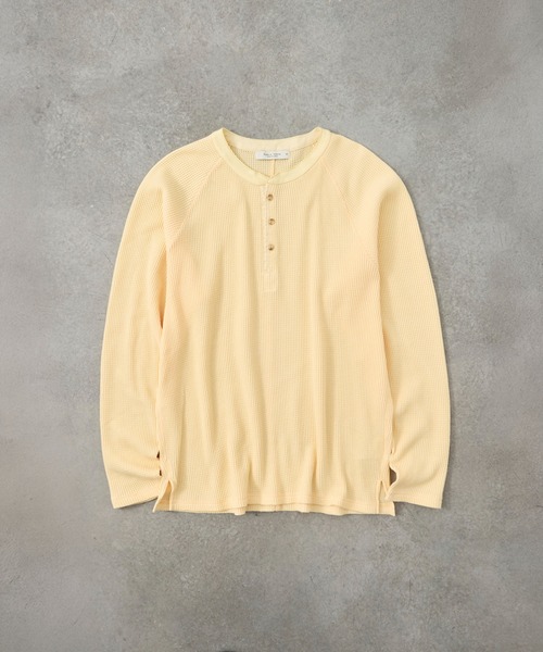 PUBLIC TOKYO(パブリックトウキョウ)の「【再入荷なし】サーマルヘンリーネックTEE /ロンT/春服/ウォッシャブル/コットン100%/トレンド(Tシャツ/カットソー・メンズ・ブラック/イエロー/グレー・1/2)」の15枚目の写真