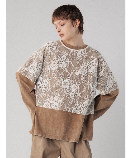 ELCHELE（エルチェレ）の「PIGMENT UNIVERSAL LS TEE（Tシャツ/カットソー・レディース・ライトブラウン/コーラルピンク/ライトグレー/ブラック/スミクロ・FREE）」の12枚目の写真