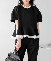 SUGAR BISKET シュガービスケット　フリルトップス　ピンク　新品 SUGAR BISKET（シュガービスケット） tシャツ シアーフリルドッキング