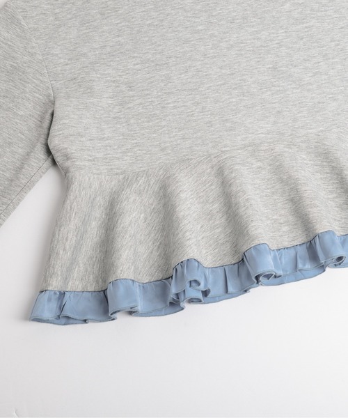 SUGAR BISKET（シュガービスケット）の「フリルドッキングペプラムトップス（Tシャツ/カットソー・レディース・グレー/ブラック/ネイビー/ネイビー系1/グレー系1/ブラック系1・フリー）」の22枚目の写真