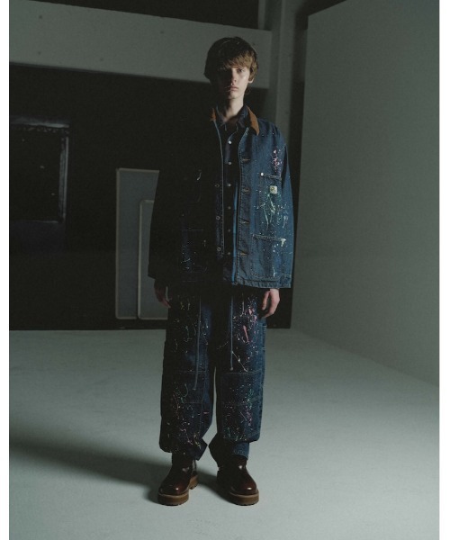 DISCOVERED（ディスカバード）の「DISCOVERED DENIM PAINT PANTS（デニムパンツ・メンズ・インディゴブルー/ブラック・3/1）」の3枚目の写真