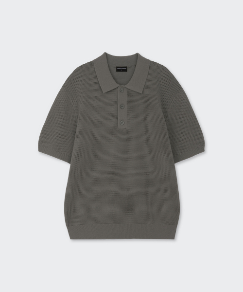 MUSINSA STANDARD（ムシンサスタンダード）の「クロシェニットポロシャツ[カーキグレー]（ニット/セーター・メンズ・その他・MEDIUM/LARGE/X-LARGE/2XL/SMALL）」の7枚目の写真