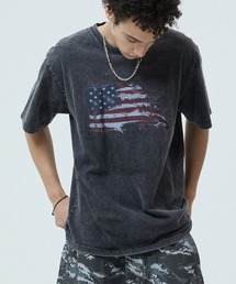 『mahagrid/マハグリッド』WASHED FLAG TEE/ウォッシュド フラッグ Tシャツ