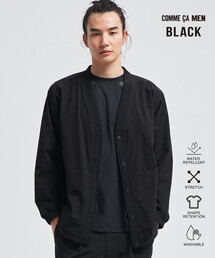 【撥水】【COMME CA MEN BLACK】〔TEXBRID〕Vネックカーディガン