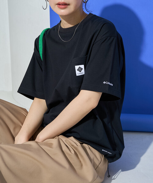 FREAK'S STORE(フリークスストア)の「限定展開 Columbia × FREAK'S STORE/コロンビア W Imperial Park Tunic Tee/インペリアルパーク チュニック Tシャツ(Tシャツ/カットソー・レディース・ネイビー/ベージュ/ピンク/ブラック/オフホワイト/グレー・フリ-)」の14枚目の写真