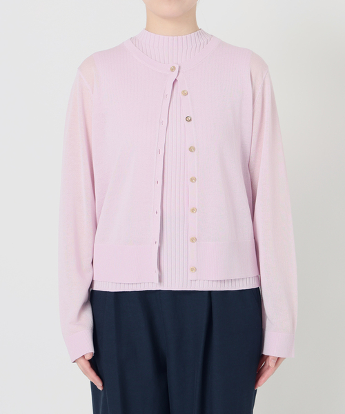 La TOTALITE（ラトータリテ）の「【洗える】シアーカーデアンサンブル（アンサンブル・レディース・ダークパープル/ホワイト/チャコールグレー・FREE）」の16枚目の写真