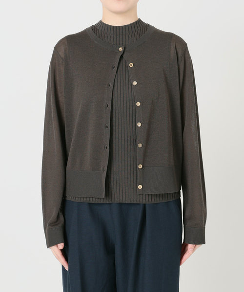 La TOTALITE（ラトータリテ）の「【洗える】シアーカーデアンサンブル（アンサンブル・レディース・ダークパープル/ホワイト/チャコールグレー・FREE）」の18枚目の写真