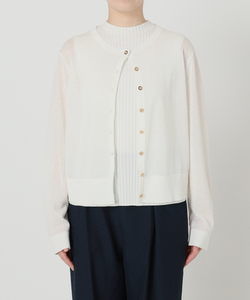 La TOTALITE（ラトータリテ）の「【洗える】シアーカーデアンサンブル（アンサンブル・レディース・ダークパープル/ホワイト/チャコールグレー・FREE）」の10枚目の写真