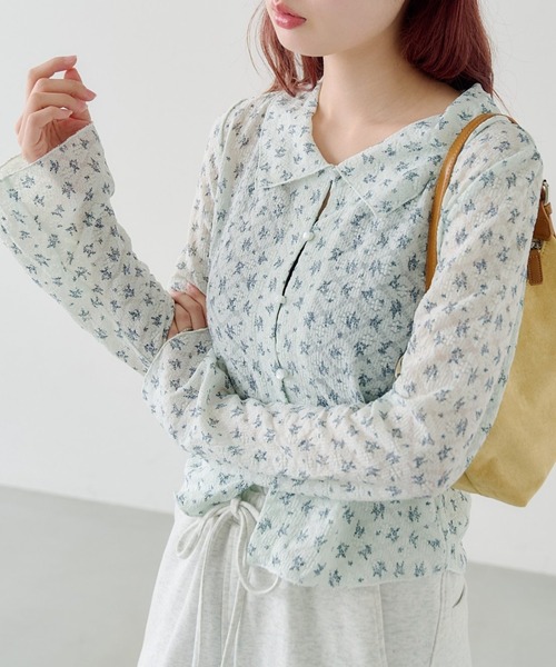 ■美品 LANVIN COLLECTION フラワーレース 襟付きカーディガン 16ゲージレースデザインカーディガン | LANVIN COLLECTION (Women