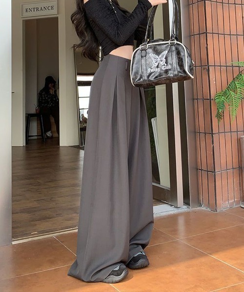 mielu(ミエル)の「ワイドタックパンツ(その他パンツ・レディース・ブラウン/グレー/ブラック・MEDIUM/LARGE)」の10枚目の写真