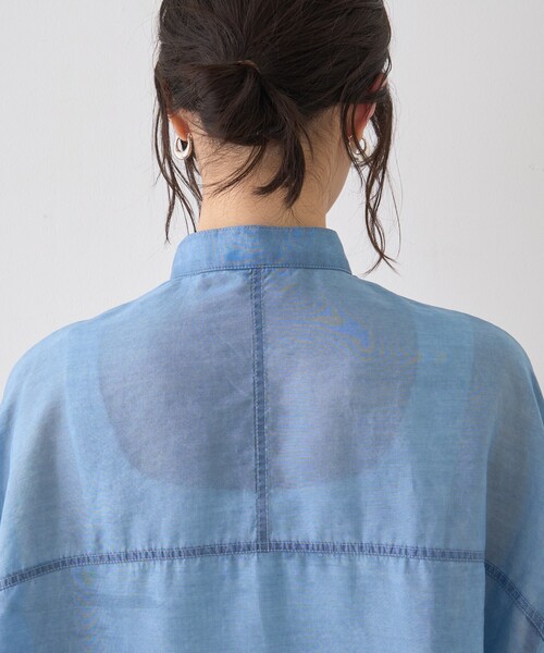 Rouge vif Anna（ルージュヴィフアンナ）の「シアーデニムスタンドネックシャツ/バンドカラーシャツ/春服/夏服（シャツ/ブラウス・レディース・インディゴブルー・フリー）」の13枚目の写真